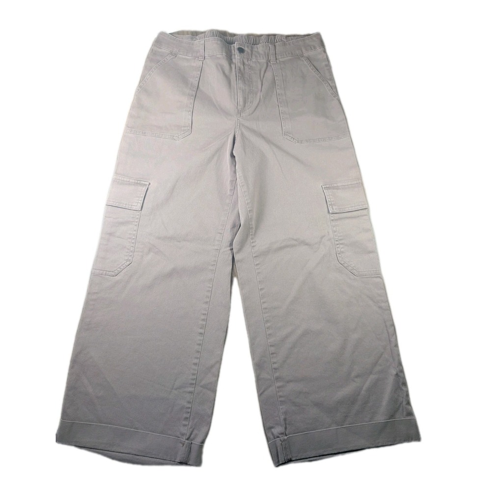 Y2K FASHION Wild Fable Cargo Pant Womens Large Taupe Gray Wide Cropped Utility